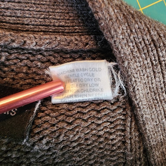 Vintage Knit Cardigan Grandpa Sweater Retro Academia Pockets *Flaws* Medium - Picture 12 of 12